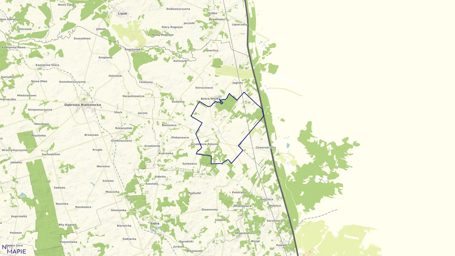 Mapa obrębu NOWY DWÓR w gminie Nowy Dwór